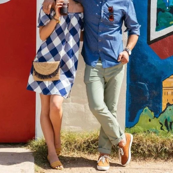 NWT SOUTHERN TIDE ISABEL GRACE BLUE NIGHT WHITE CHECKERED PLAID WOMEN MINI DRESS - Picture 2 of 3